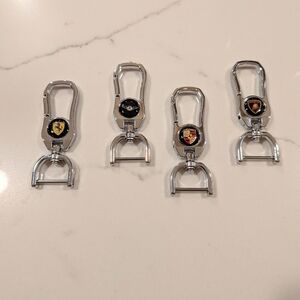4 Luxury Car Logo Keychains Set
